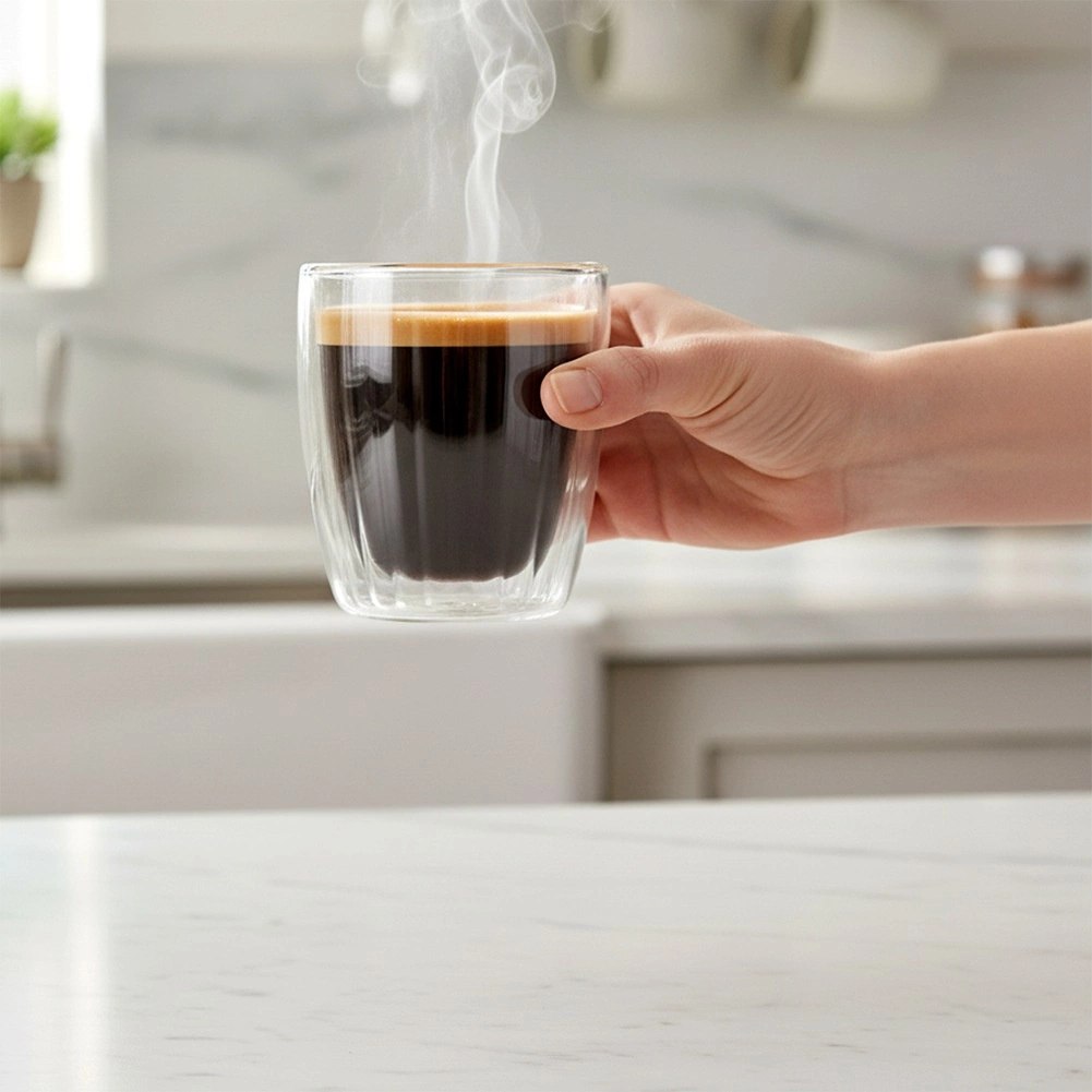 2 x Szklanka Termiczna Espresso 120ml Podwójne Szkło Paskowane - obrazek 4