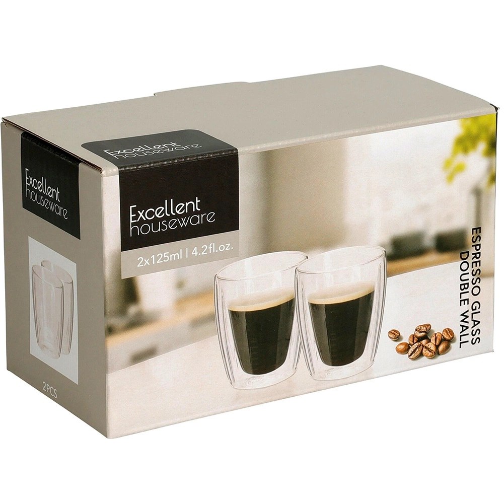 2 x Szklanka Termiczna Espresso 120ml Podwójne Szkło Paskowane - obrazek 5